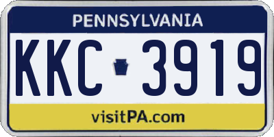 PA license plate KKC3919
