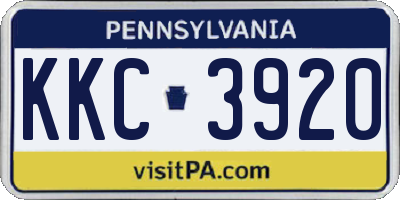 PA license plate KKC3920