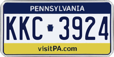 PA license plate KKC3924