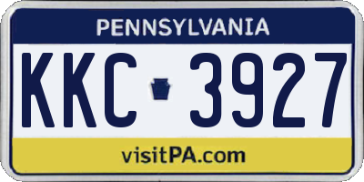 PA license plate KKC3927