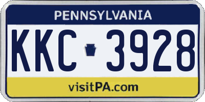 PA license plate KKC3928