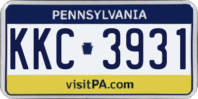 PA license plate KKC3931