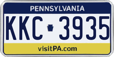PA license plate KKC3935