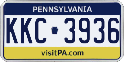 PA license plate KKC3936