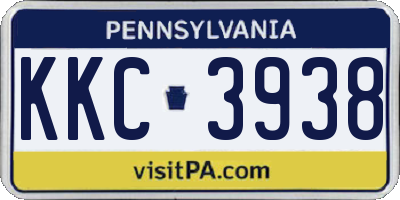 PA license plate KKC3938