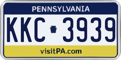 PA license plate KKC3939