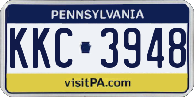 PA license plate KKC3948