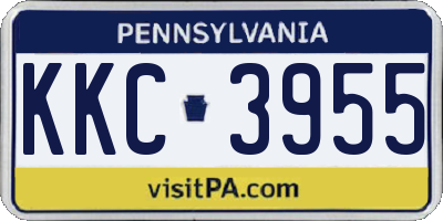PA license plate KKC3955