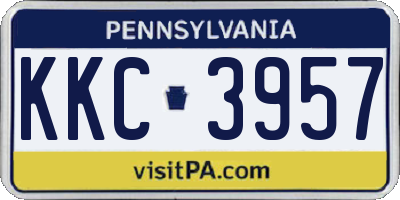 PA license plate KKC3957