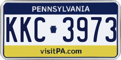 PA license plate KKC3973