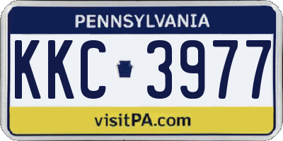 PA license plate KKC3977