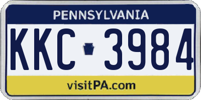 PA license plate KKC3984