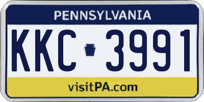 PA license plate KKC3991