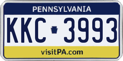 PA license plate KKC3993