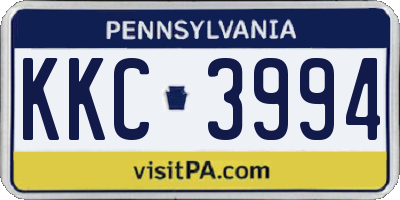PA license plate KKC3994