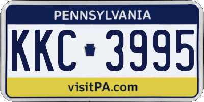 PA license plate KKC3995