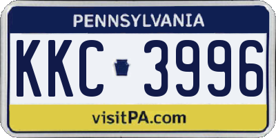 PA license plate KKC3996