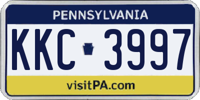 PA license plate KKC3997