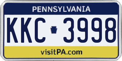 PA license plate KKC3998