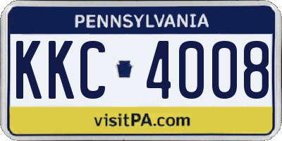 PA license plate KKC4008