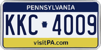 PA license plate KKC4009