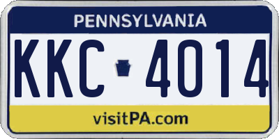 PA license plate KKC4014