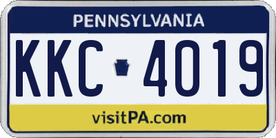 PA license plate KKC4019