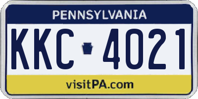 PA license plate KKC4021