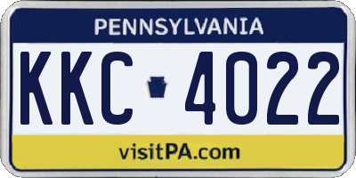 PA license plate KKC4022