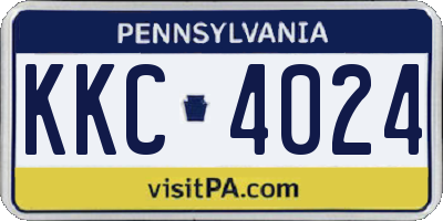 PA license plate KKC4024