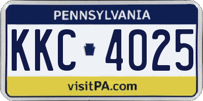 PA license plate KKC4025