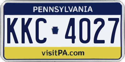 PA license plate KKC4027