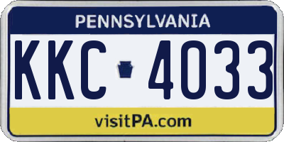 PA license plate KKC4033