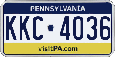PA license plate KKC4036