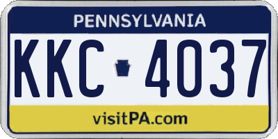 PA license plate KKC4037