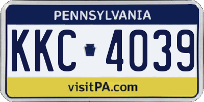 PA license plate KKC4039