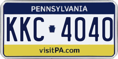 PA license plate KKC4040