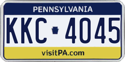 PA license plate KKC4045