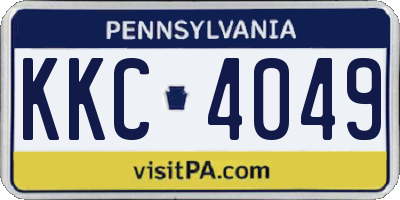 PA license plate KKC4049