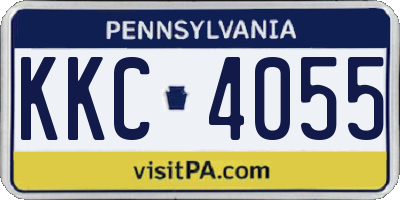 PA license plate KKC4055