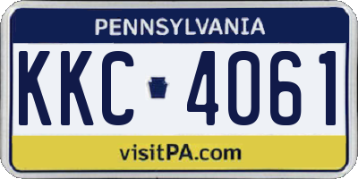 PA license plate KKC4061