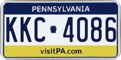 PA license plate KKC4086