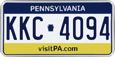 PA license plate KKC4094