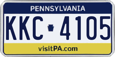 PA license plate KKC4105