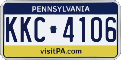 PA license plate KKC4106