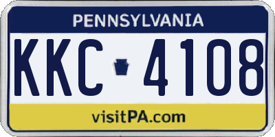 PA license plate KKC4108