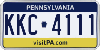 PA license plate KKC4111