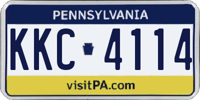 PA license plate KKC4114