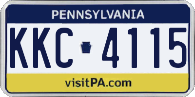 PA license plate KKC4115