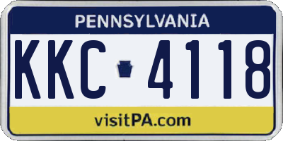 PA license plate KKC4118